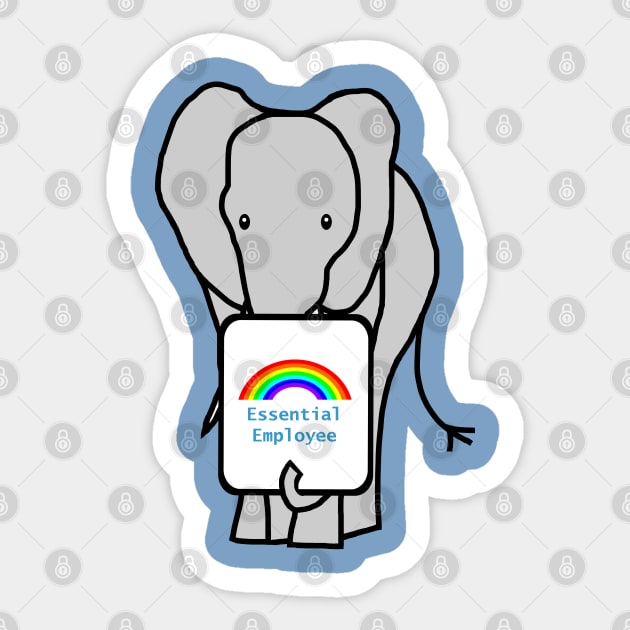 Elephant with Essential Employee Rainbow Sticker by ellenhenryart